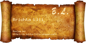 Brichta Lili névjegykártya